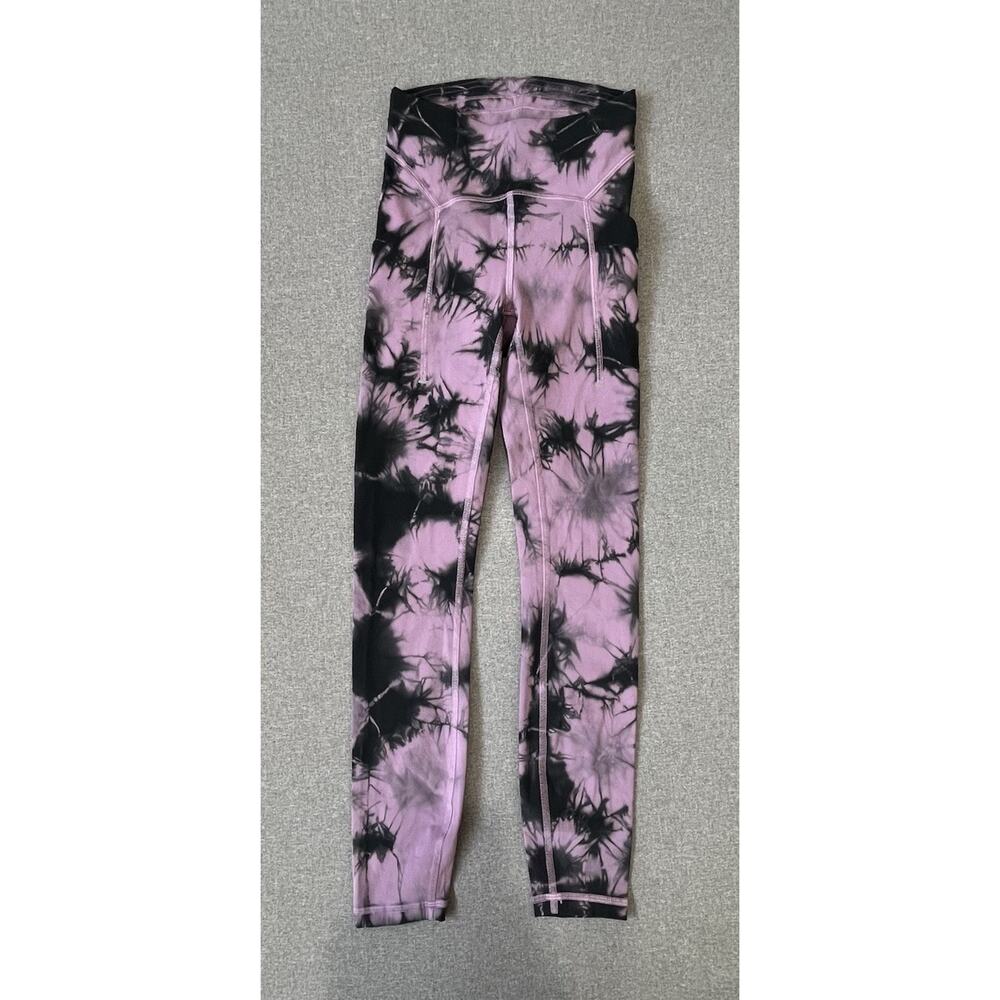 Lululemon Power Thru High-Rise Tight Wisteria Purple Tie Dye Leggings Size 2